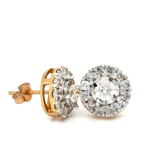 10kt Yellow Gold 1ct Diamond Stud Earring