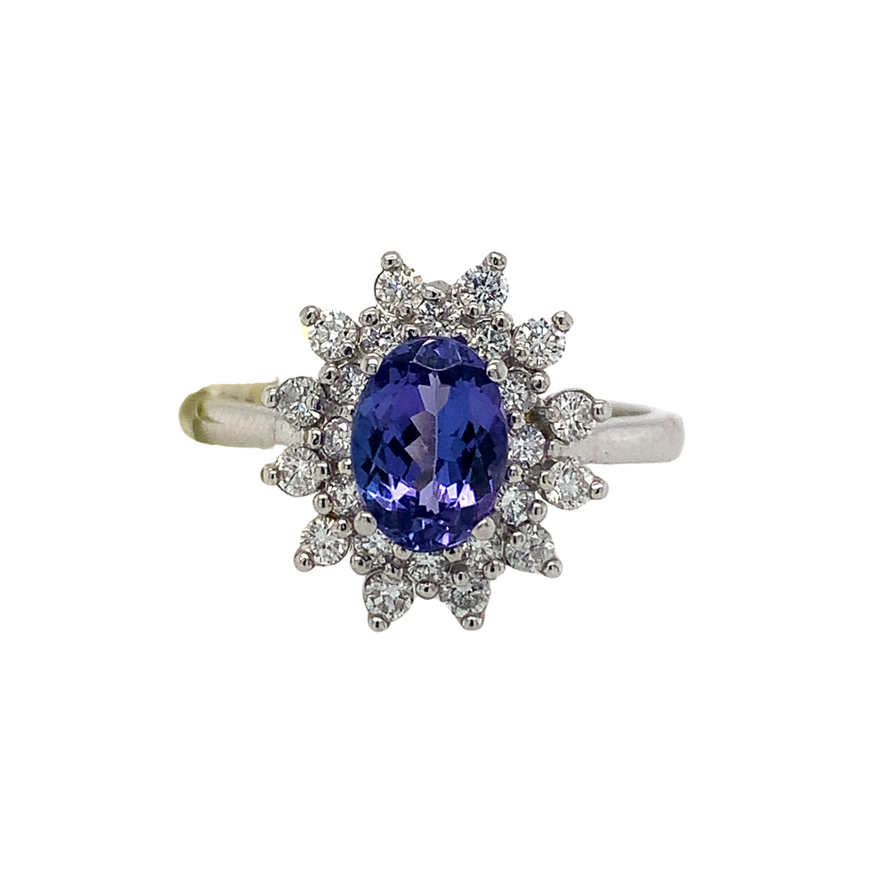14kt White Gold Tanzanite & Diamond Ring