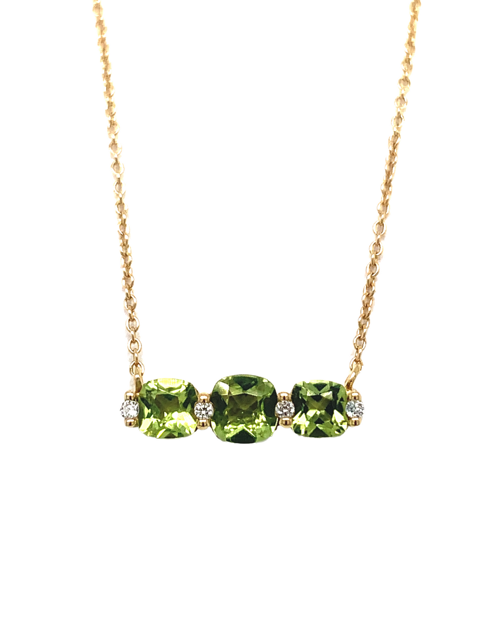 14kt Yellow Gold Peridot Diamond Pendant