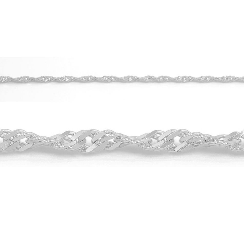 10kt White Gold 20'' Singapore Chain