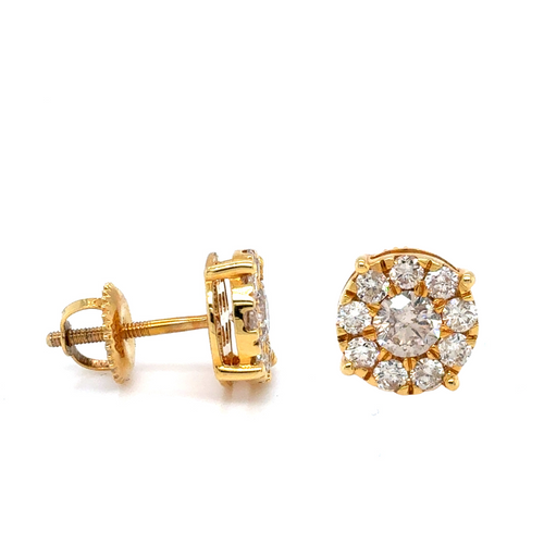 14kt Gold 1.07ct Diamond Stud Earrings