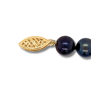 14kt Yellow Gold Black Pearl Bracelet