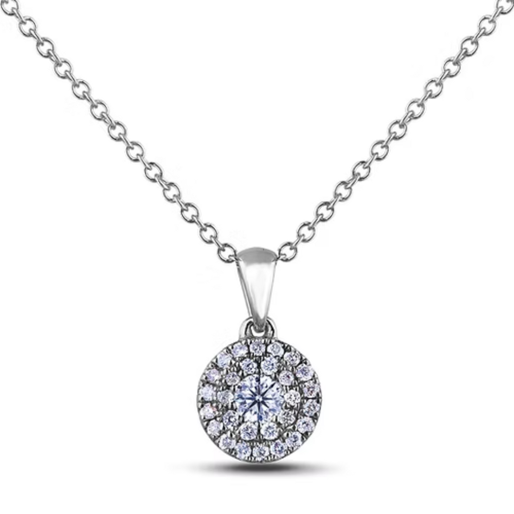 10k White Gold .09 + .15ct Canadian Diamond Pendant