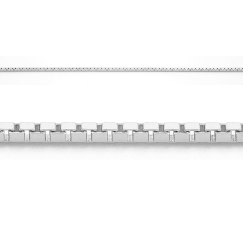 10kt White Gold 20'' Box Chain