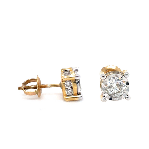 10kt Yellow Gold 1ct Diamond Stud Earring