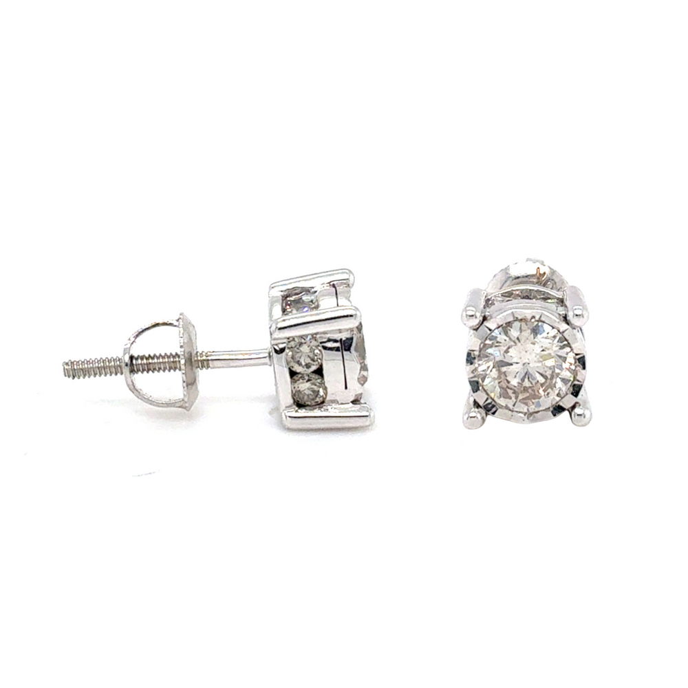 10kt White Gold 1ct Diamond Stud Earring