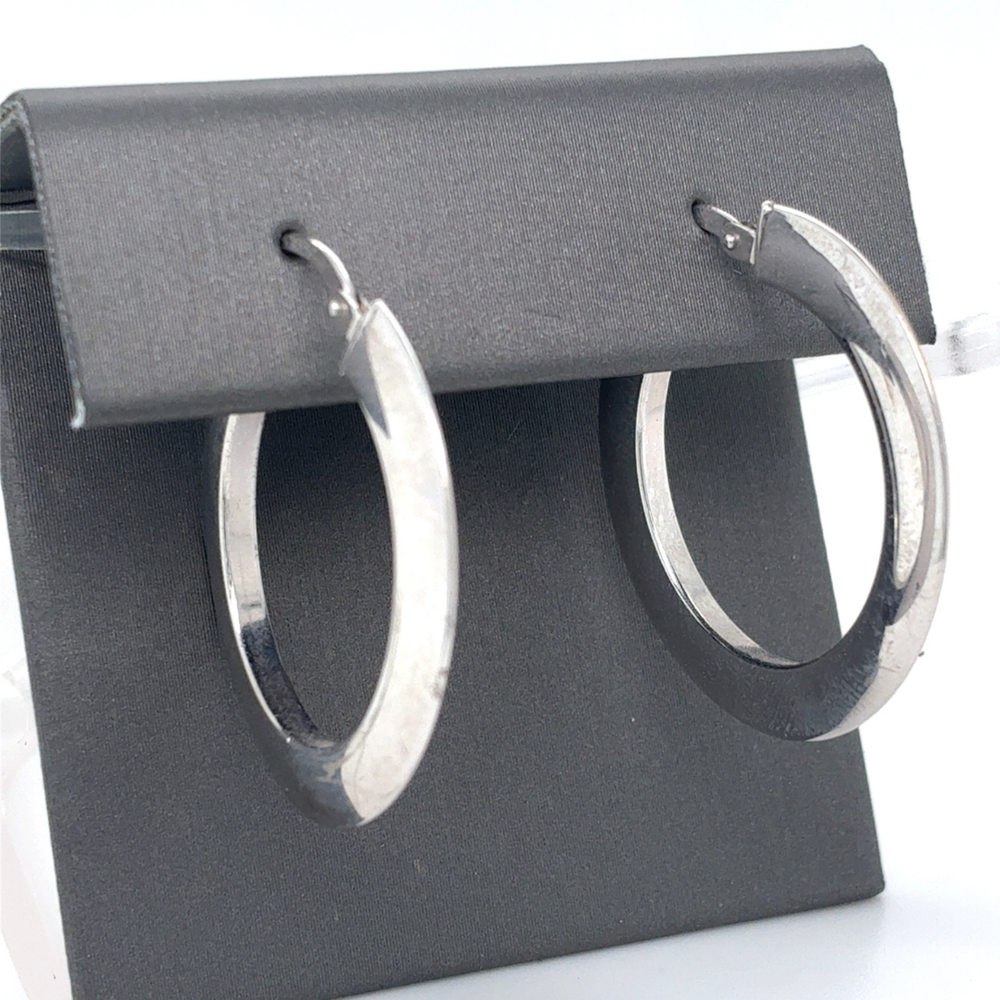 10kt White Gold Hoops