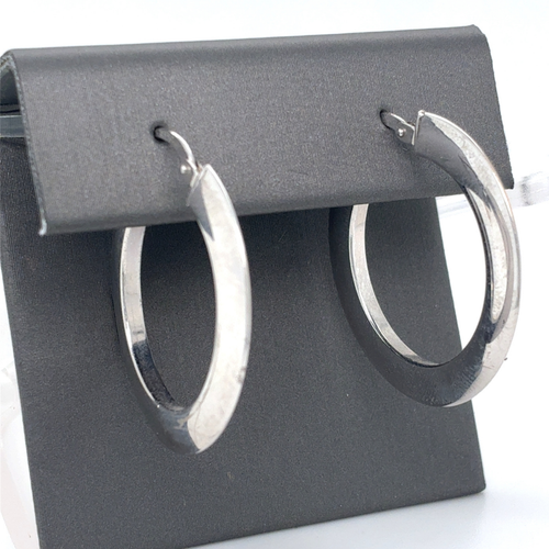 10kt White Gold Hoops