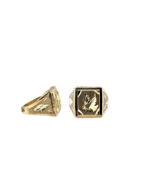 10kt Yellow Gold Fancy Eagle Signet Ring