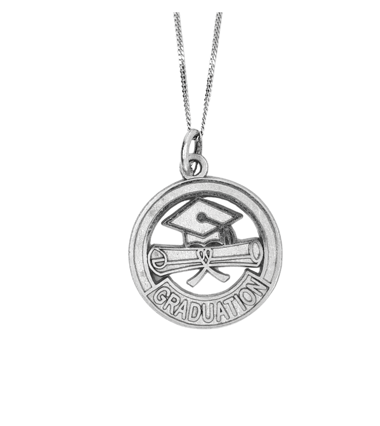 10kt White Gold Grad Charm