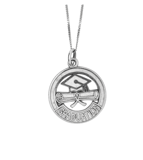 10kt White Gold Grad Charm