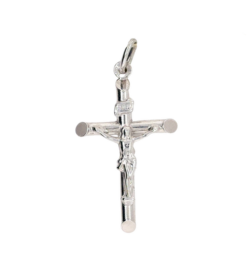 10kt White Gold Crucifix Charm