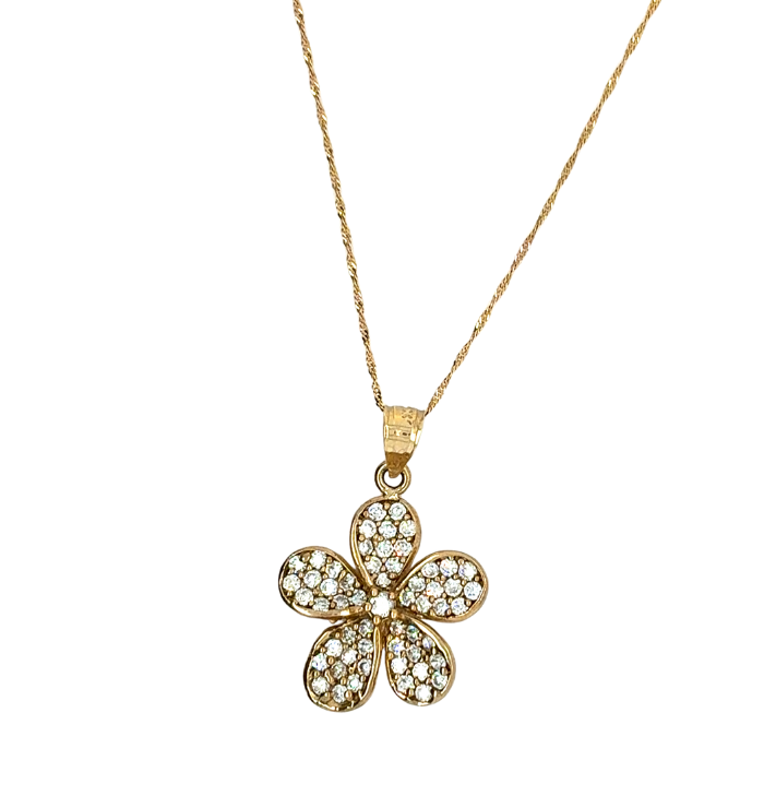 10kt Yellow Gold CZ Fancy Pendant