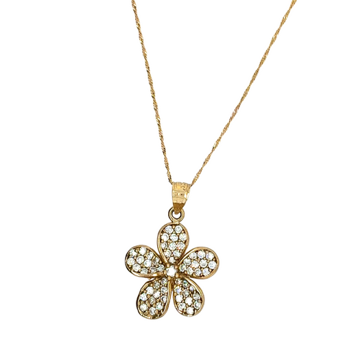 10kt Yellow Gold CZ Fancy Pendant