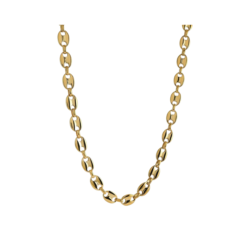 Italgem Stainless Steel Gold Plated Mariner Puff Necklace