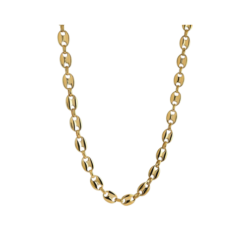 Italgem Stainless Steel Gold Plated Mariner Puff Necklace