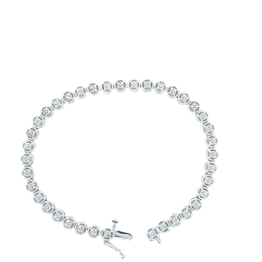 Sterling Silver with Diamonds Tennis Bracelet