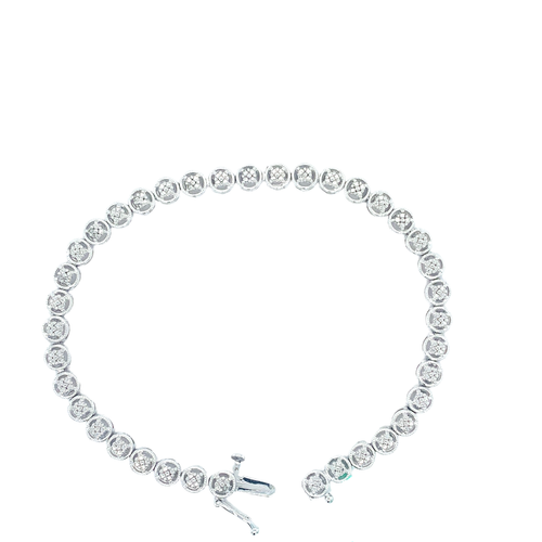 Sterling Silver with Diamonds Tennis Bracelet