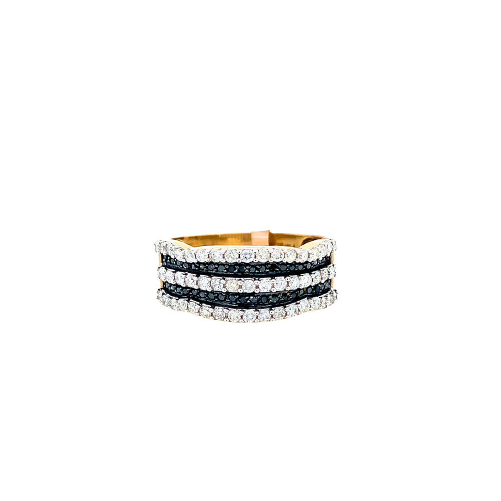 10kt Yellow Gold .68tw blk + wh tw Diamond Ring