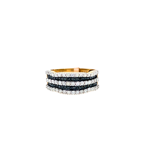10kt Yellow Gold .68tw blk + wh tw Diamond Ring