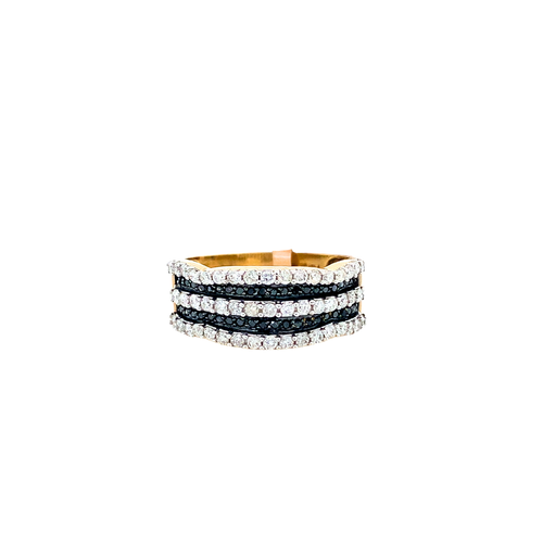 10kt Yellow Gold .68tw blk + wh tw Diamond Ring