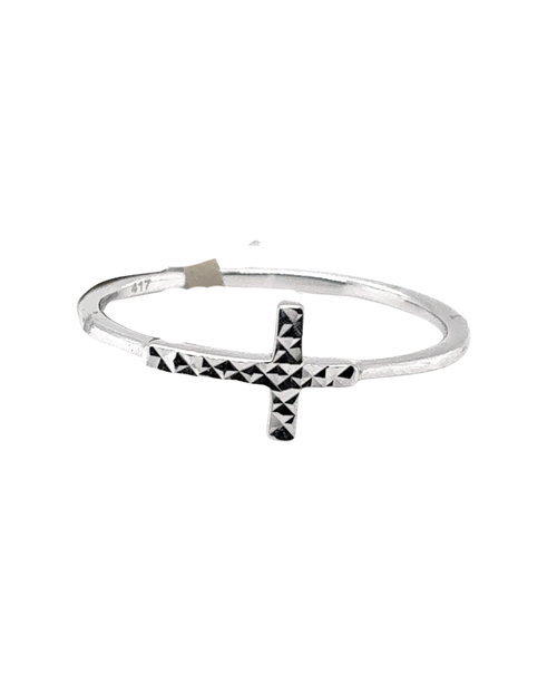 10kt White Gold Fancy Cross Ring