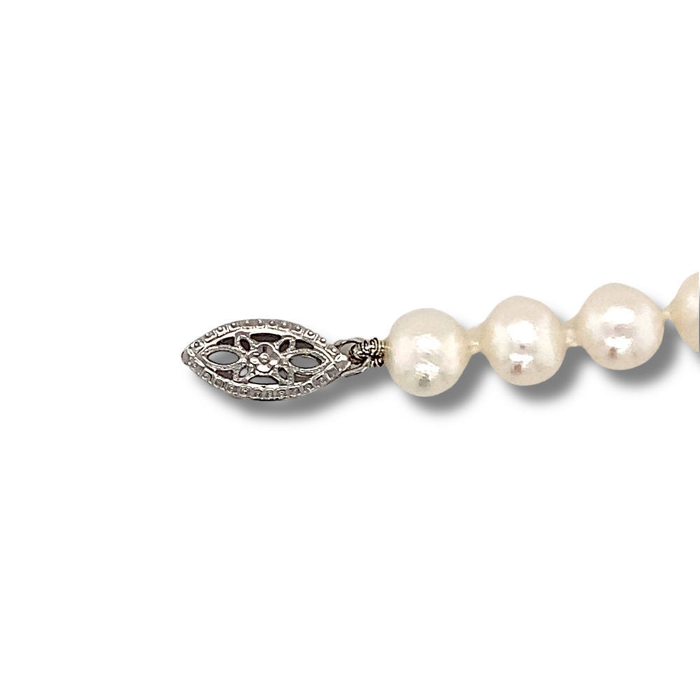 14kt White Gold Akoya Pearl Bracelet
