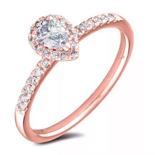 10k Rose Gold .28 + .18ct Canadian Diamond Ring