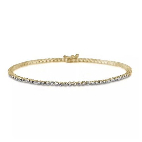 10k Yellow Gold .32ct Canadian Diamond Half Tennis Bracelet