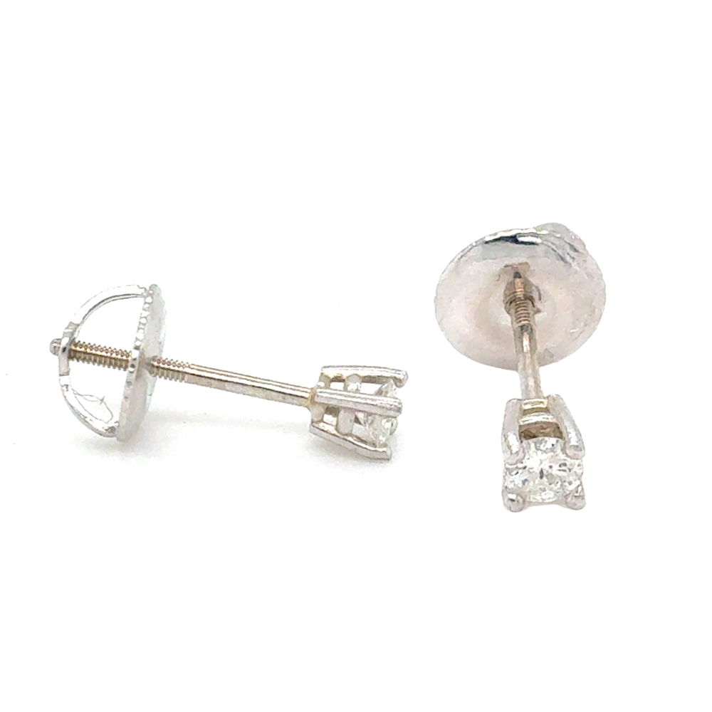 14kt White Gold .25ct Diamond Stud Earring