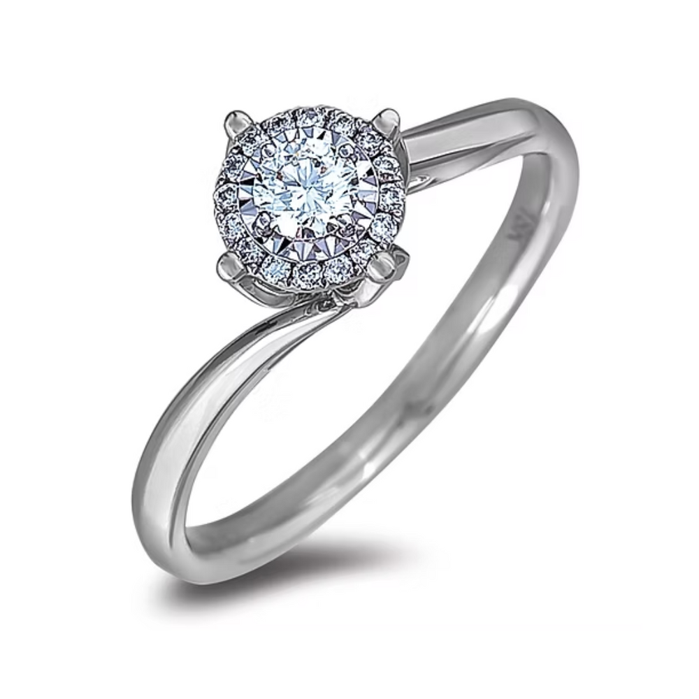 10k White Gold .11 + .08ct Canadian Diamond Ring