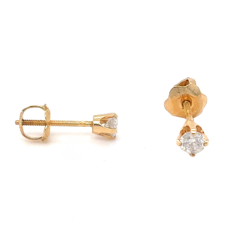 14kt Yellow Gold .20ct Diamond Stud Earring