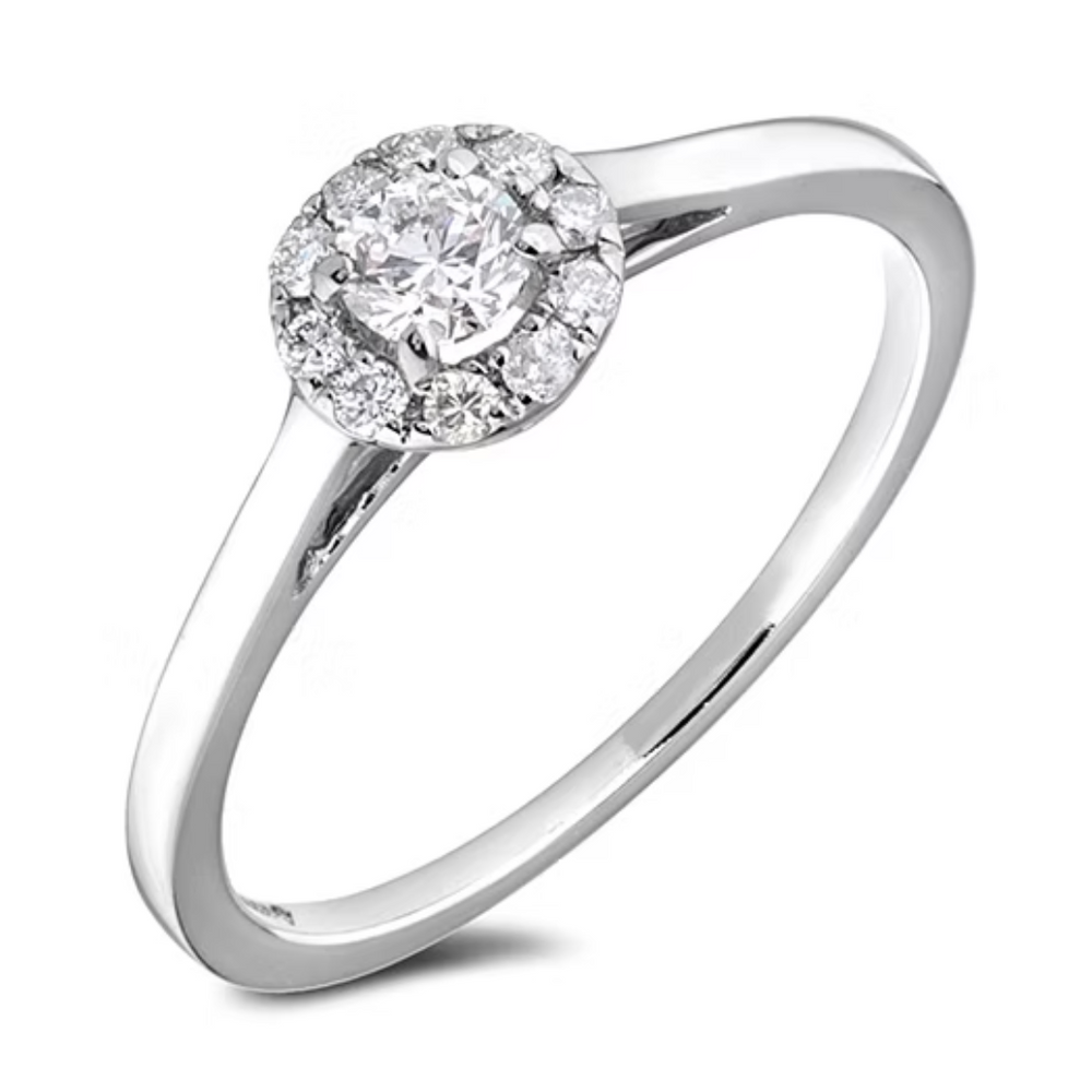 10k White Gold .6 + .20ct Canadian Diamond Ring