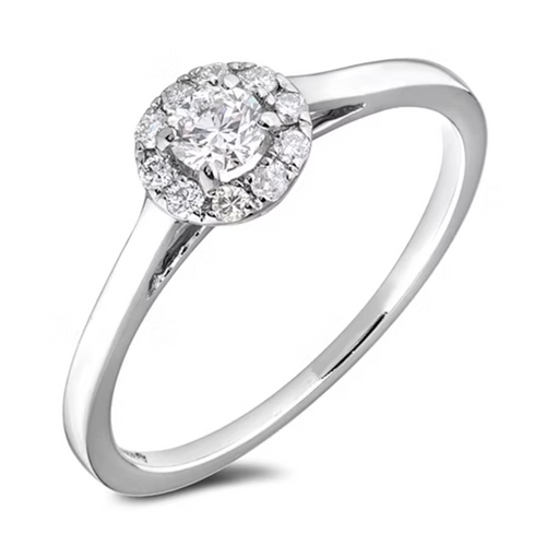 10k White Gold .6 + .20ct Canadian Diamond Ring