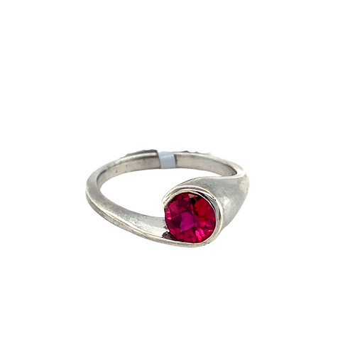 Sterling Silver Ring with Ruby