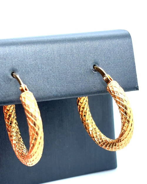 14kt Yellow Gold Fancy Hoop Earrings