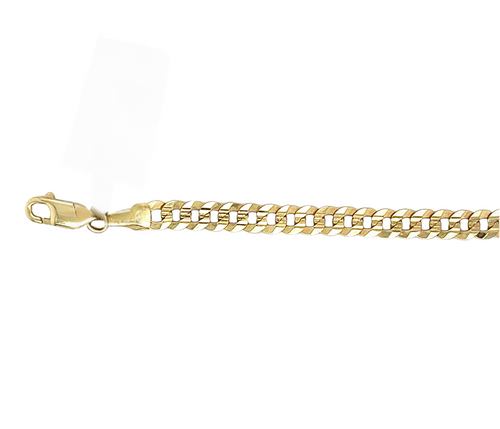 10kt Yellow Gold 4.5mm 7.5" Curb Pave Bracelet