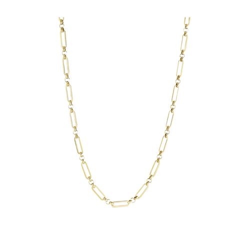 Italgem Stainless Steel Gold Plated Paperclip Necklace