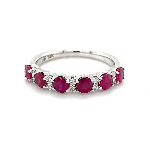 14KW Ruby and Diamond Band