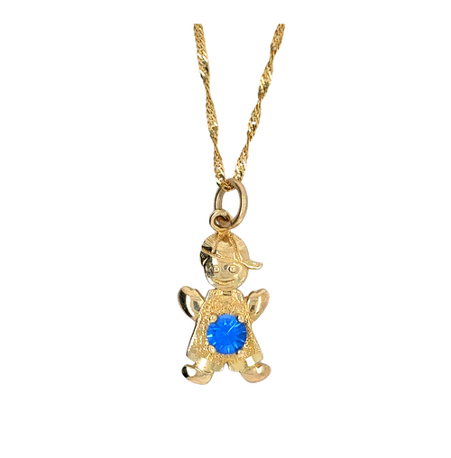 10kt Yellow Gold Boy Birthstone Charm