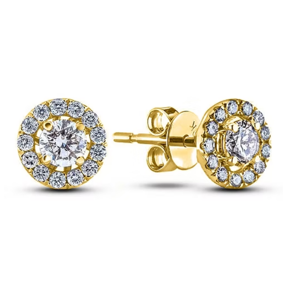 10k Yellow Gold .22 + .09ct Canadian Diamond Earrings