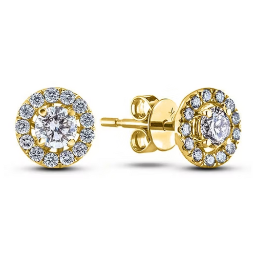 10k Yellow Gold .22 + .09ct Canadian Diamond Earrings