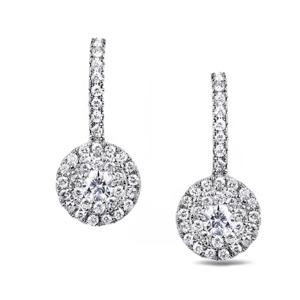 10k White Gold .12 + .50ct Canadian Diamond Earrings