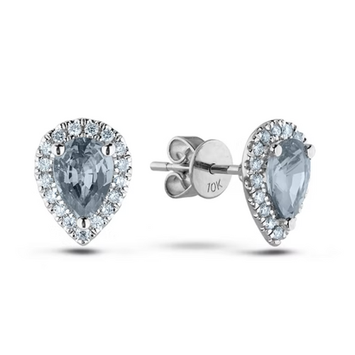 10k White Gold .40 + .18ct Canadian Diamond Earrings