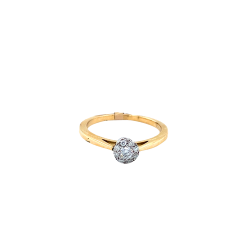 10kt Yellow Gold .085cd +.07 tw Diamond Ring