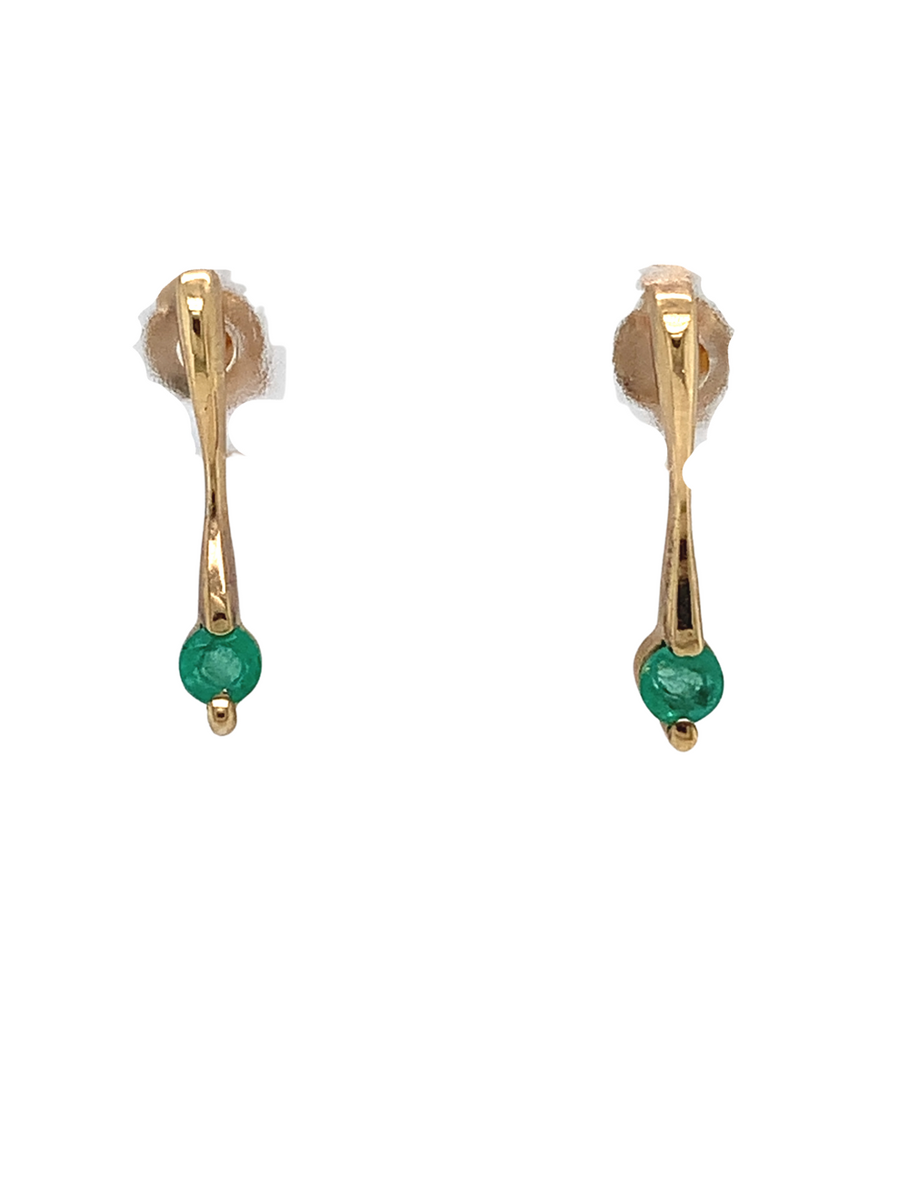10kt Yellow Gold Emerald Earrings