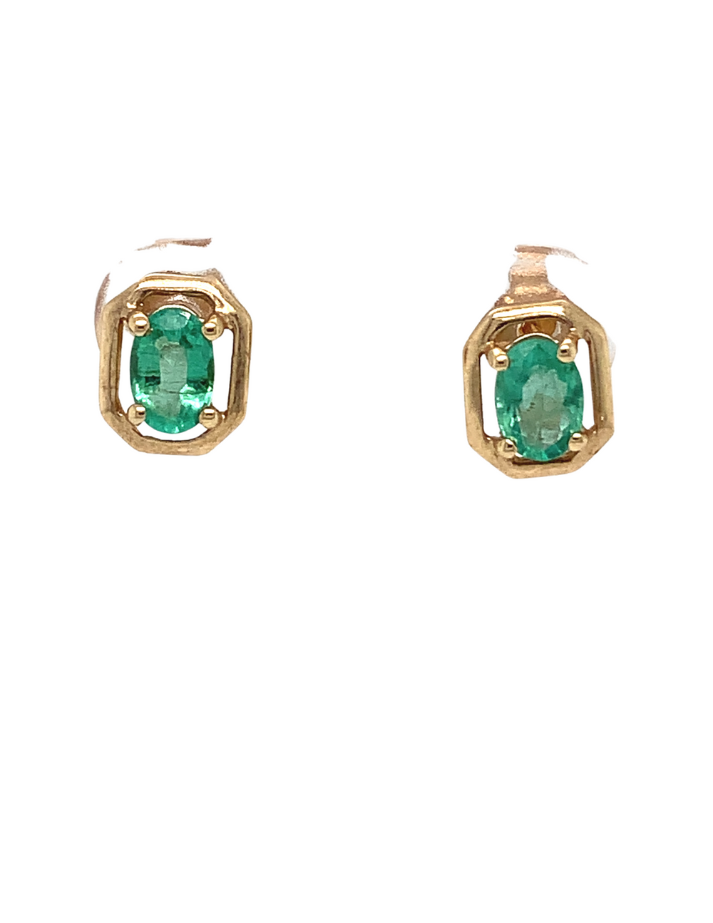 10kt Yellow Gold Emerald Earrings