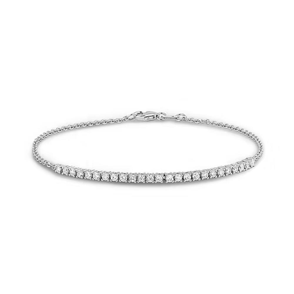 10k White Gold .32ct Canadian Diamond Half Tennis Bracelet
