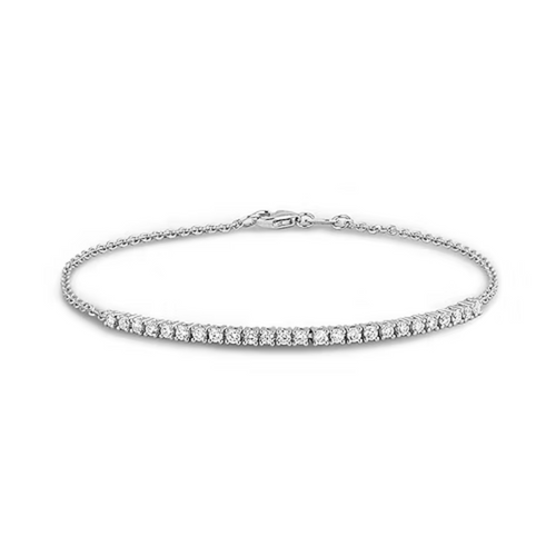 10k White Gold .32ct Canadian Diamond Half Tennis Bracelet