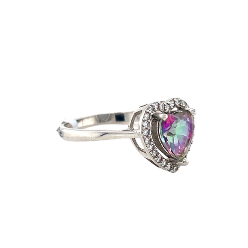 Sterling Silver Ring with Mystic Topaz